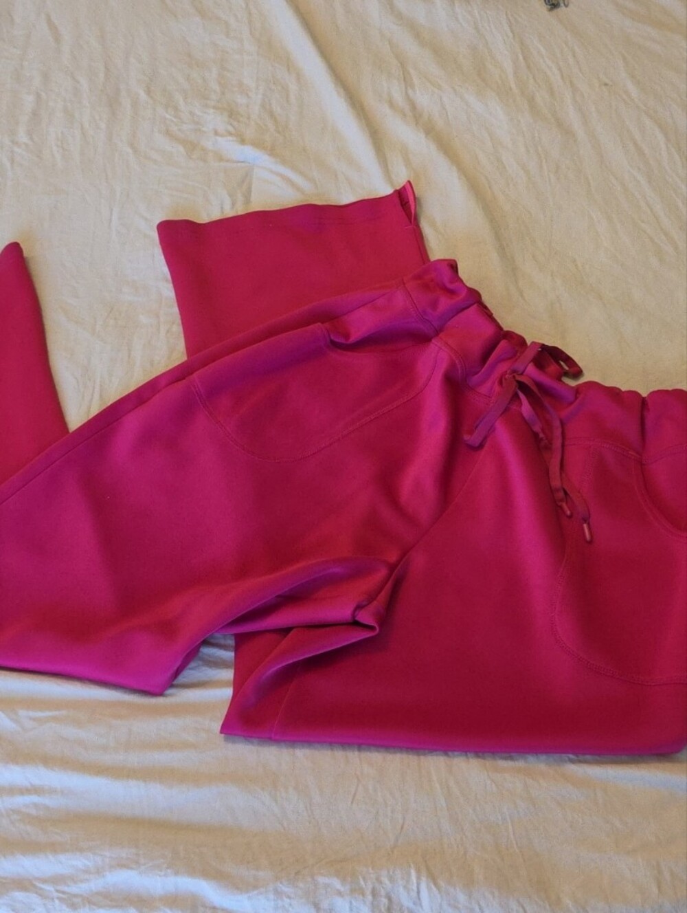 Women's Hot Pink Scrub Pants - Super Stretchy Flare Leg